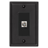 Moderne Matte Black Steel - 1 Cable Jack Wallplate - Wallplate Warehouse 148CXMB 070686008645 Cable Jacks