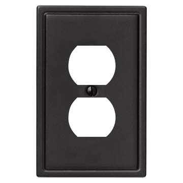 Moderne Matte Black Steel - 1 Duplex Wallplate - Wallplate Warehouse 148DMB 070686008577 1 Duplex