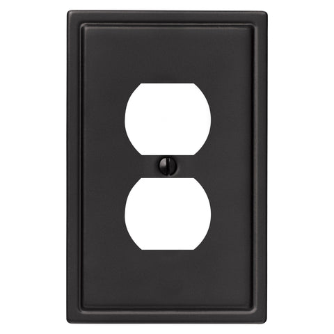 Moderne Matte Black Steel - 1 Duplex Wallplate - Wallplate Warehouse 148DMB 070686008577 1 Duplex