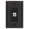 Moderne Matte Black Steel - 1 Phone Jack Wallplate - Wallplate Warehouse 148PHMB 070686008652 Phone Jacks