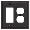 Moderne Matte Black Steel - 1 Rocker / 1 Duplex Wallplate - Wallplate Warehouse 148RDMB - B 070686020104 1 Rocker / 1 Duplex