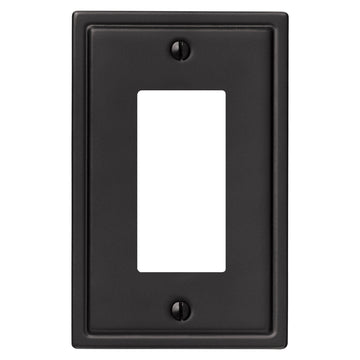 Moderne Matte Black Steel - 1 Rocker Wallplate - Wallplate Warehouse 148RMB 070686008607 1 Rocker