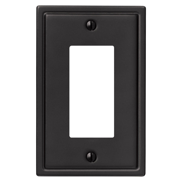 Moderne Matte Black Steel - 1 Rocker Wallplate - Wallplate Warehouse 148RMB 070686008607 1 Rocker