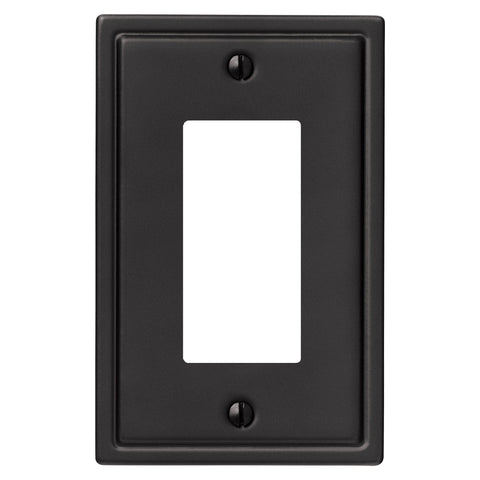 Moderne Matte Black Steel - 1 Rocker Wallplate - Wallplate Warehouse 148RMB 070686008607 1 Rocker