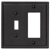 Moderne Matte Black Steel - 1 Toggle / 1 Rocker Wallplate - Wallplate Warehouse 148TRMB 070686008638 1 Toggle / 1 Rocker