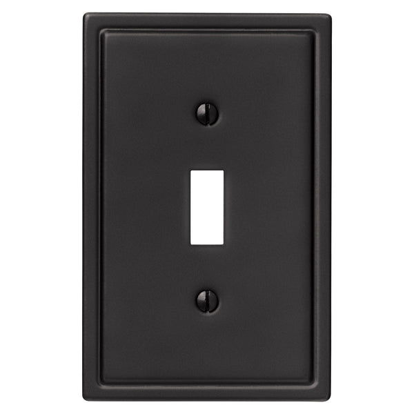 Moderne Matte Black Steel - 1 Toggle Wallplate - Wallplate Warehouse 148TMB 070686008546 1 Toggle