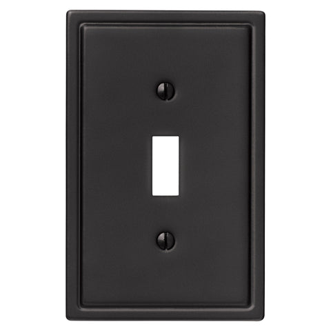 Moderne Matte Black Steel - 1 Toggle Wallplate - Wallplate Warehouse 148TMB 070686008546 1 Toggle