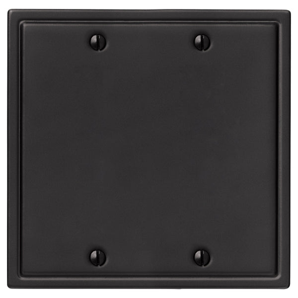 Moderne Matte Black Steel - 2 Blank Wallplate - Wallplate Warehouse 148BBMB - B 070686020111 2 Blank