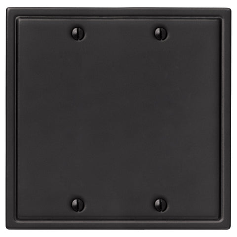 Moderne Matte Black Steel - 2 Blank Wallplate - Wallplate Warehouse 148BBMB - B 070686020111 2 Blank