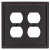Moderne Matte Black Steel - 2 Duplex Wallplate - Wallplate Warehouse 148DDMB 070686008584 2 Duplex