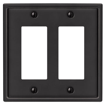 Moderne Matte Black Steel - 2 Rocker Wallplate - Wallplate Warehouse 148RRMB 070686008614 2 Rocker