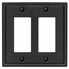 Moderne Matte Black Steel - 2 Rocker Wallplate - Wallplate Warehouse 148RRMB 070686008614 2 Rocker