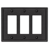 Moderne Matte Black Steel - 3 Rocker Wallplate - Wallplate Warehouse 148RRRMB 070686008621 3 Rocker