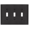 Moderne Matte Black Steel - 3 Toggle Wallplate - Wallplate Warehouse 148TTTMB 070686008560 3 Toggle