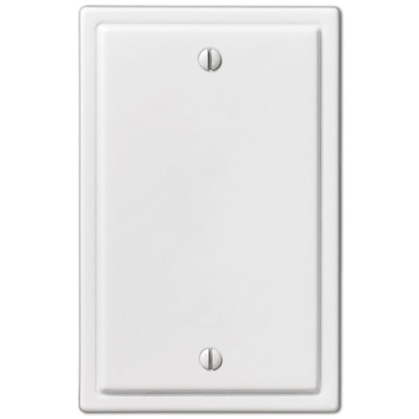 Moderne White Steel - 1 Blank Wallplate - Wallplate Warehouse 148BW 070686562697 1 Blank