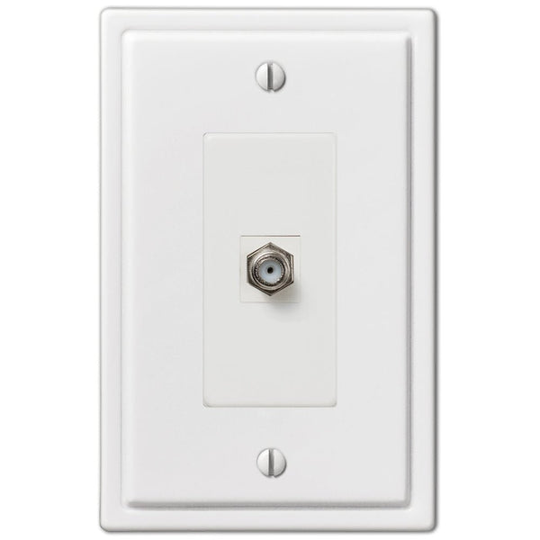 Moderne White Steel - 1 Cable Jack Wallplate - Wallplate Warehouse 148CXW 070686562673 Cable Jacks