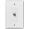 Moderne White Steel - 1 Cable Jack Wallplate - Wallplate Warehouse 148CXW 070686562673 Cable Jacks