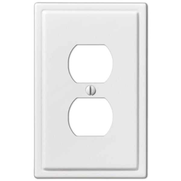 Moderne White Steel - 1 Duplex Wallplate - Wallplate Warehouse 148DW 070686562604 1 Duplex