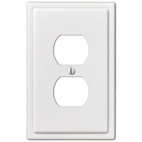 Moderne White Steel - 1 Duplex Wallplate - Wallplate Warehouse 148DW 070686562604 1 Duplex