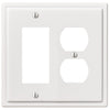 Moderne White Steel - 1 Rocker / 1 Duplex Wallplate - Wallplate Warehouse 148RDW - B 070686020173 1 Rocker / 1 Duplex