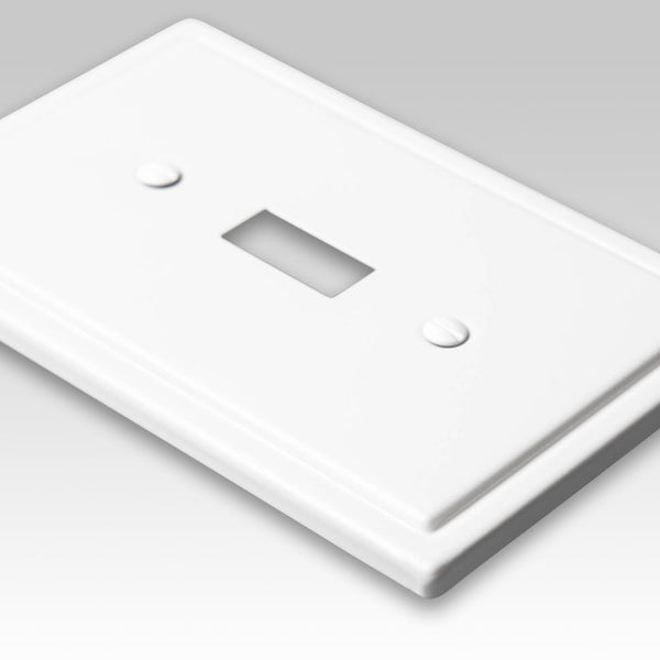 Moderne White Steel - 1 Rocker Wallplate