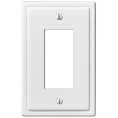 Moderne White Steel - 1 Rocker Wallplate - Wallplate Warehouse 148RW 070686562635 1 Rocker
