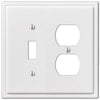 Moderne White Steel - 1 Toggle / 1 Duplex Wallplate - Wallplate Warehouse 148TDW 070686562628 1 Toggle / 1 Duplex