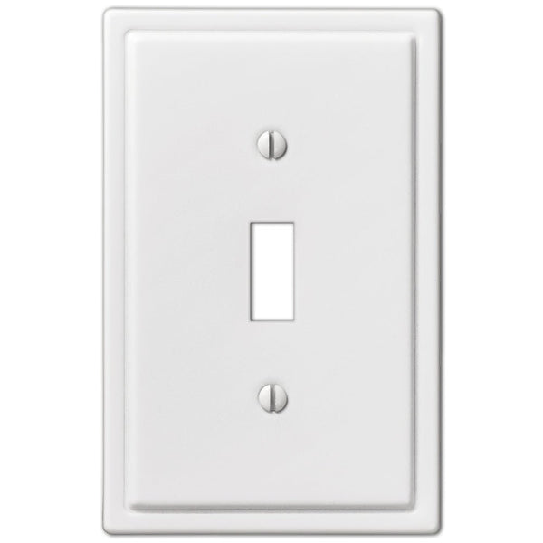 Moderne White Steel - 1 Toggle Wallplate - Wallplate Warehouse 148TW 070686562574 1 Toggle