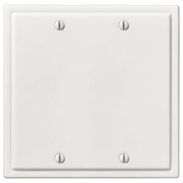 Moderne White Steel - 2 Blank Wallplate - Wallplate Warehouse 148BBW - B 070686020180 2 Blank