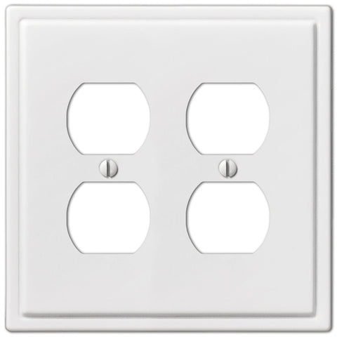 Moderne White Steel - 2 Duplex Wallplate - Wallplate Warehouse 148DDW 070686562611 2 Duplex