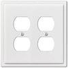 Moderne White Steel - 2 Duplex Wallplate - Wallplate Warehouse 148DDW 070686562611 2 Duplex
