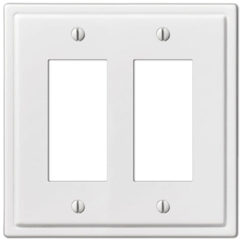 Moderne White Steel - 2 Rocker Wallplate - Wallplate Warehouse 148RRW 070686562642 2 Rocker