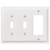 Moderne White Steel - 2 Toggle / 1 Rocker Wallplate - Wallplate Warehouse 148TTRW - B 070686020203 2 Toggle / 1 Rocker