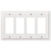 Moderne White Steel - 4 Rocker Wallplate - Wallplate Warehouse 148R4W - B 070686020227 4 Rocker
