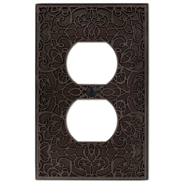 Momfort Aged Bronze Cast - 1 Duplex Wallplate - Wallplate Warehouse 73DDB 070686585900 1 Duplex