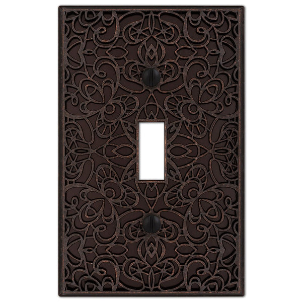 Momfort Aged Bronze Cast - 1 Toggle Wallplate - Wallplate Warehouse 73TDB 070686585894 1 Toggle