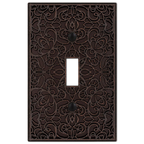 Momfort Aged Bronze Cast - 1 Toggle Wallplate - Wallplate Warehouse 73TDB 070686585894 1 Toggle