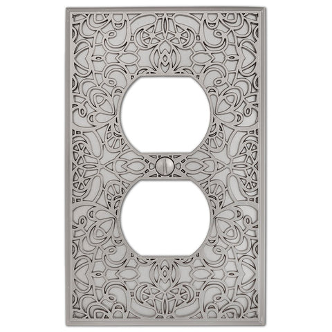 Momfort Satin Nickel Cast - 1 Duplex Wallplate - Wallplate Warehouse 73DN 070686585245 1 Duplex