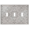 Momfort Satin Nickel Cast - 3 Toggle Wallplate - Wallplate Warehouse 73TTTN 070686585771 3 Toggle