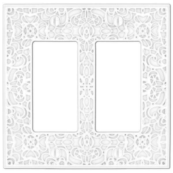 Momfort White Cast - 2 Rocker Wallplate - Wallplate Warehouse 73RRW 070686585856 2 Rocker