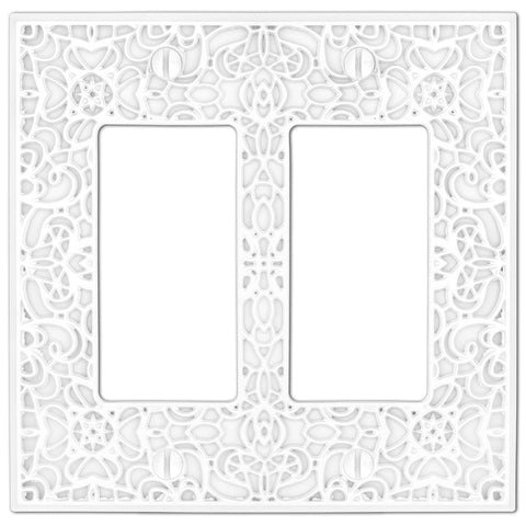 Momfort White Cast - 2 Rocker Wallplate - Wallplate Warehouse 73RRW 070686585856 2 Rocker