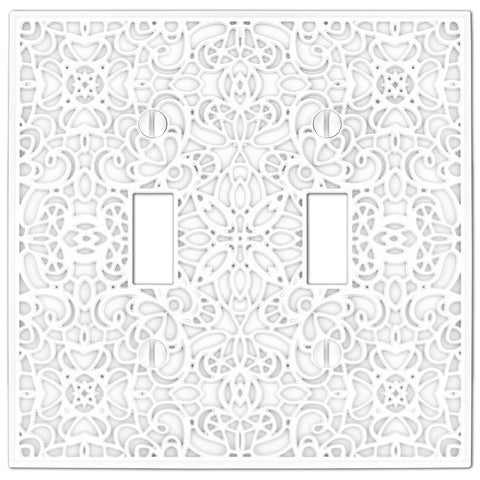 Momfort White Cast - 2 Toggle Wallplate - Wallplate Warehouse 73TTW 070686585849 2 Toggle
