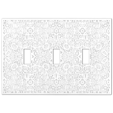 Momfort White Cast - 3 Toggle Wallplate - Wallplate Warehouse 73TTTW 070686585863 3 Toggle