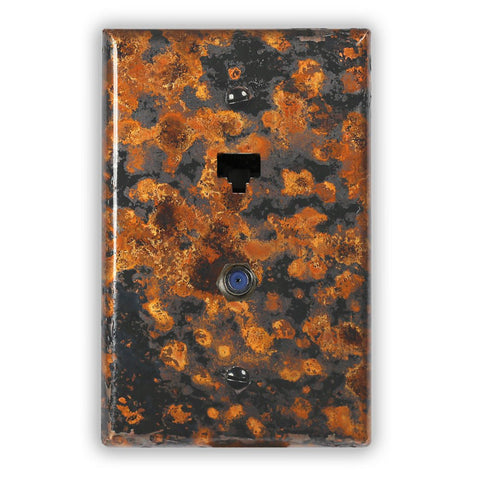 Mottled Copper - 1 Data Jack / 1 Cable Jack Wallplate - Wallplate Warehouse MOTTCOP1DJ1CJ 819332023591