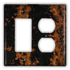 Mottled Copper - 1 Rocker / 1 Duplex Wallplate - Wallplate Warehouse MOTTCOP1R1D 819332023485 1 Rocker / 1 Duplex