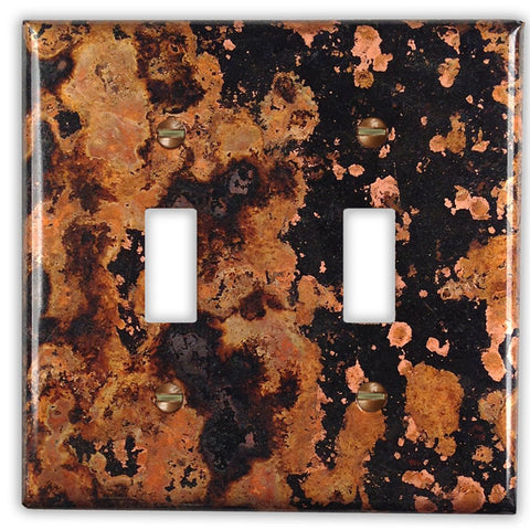 Mottled Copper - 2 Toggle Wallplate - Wallplate Warehouse MOTTCOP2T 819332023379 2 Toggle