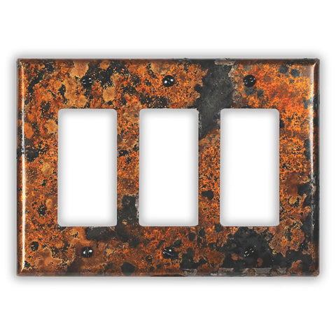 Mottled Copper - 3 Rocker Wallplate - Wallplate Warehouse MOTTCOP3R 819332023430 3 Rocker