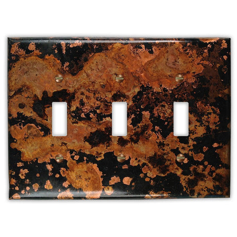 Mottled Copper - 3 Toggle Wallplate - Wallplate Warehouse MOTTCOP3T 819332023386 3 Toggle