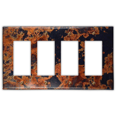 Mottled Copper - 4 Rocker Wallplate - Wallplate Warehouse MOTTCOP4R 819332023447 4 Rocker