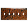 Mottled Copper - 5 Toggle Wallplate - Wallplate Warehouse MOTTCOP5T 819332023409 5 Toggle